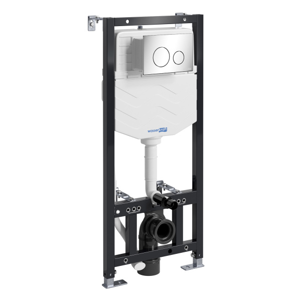 Инсталляция для подвесного унитаза WasserKRAFT Aller 10TLT.010.ME.CH02 с кнопкой, хром фото