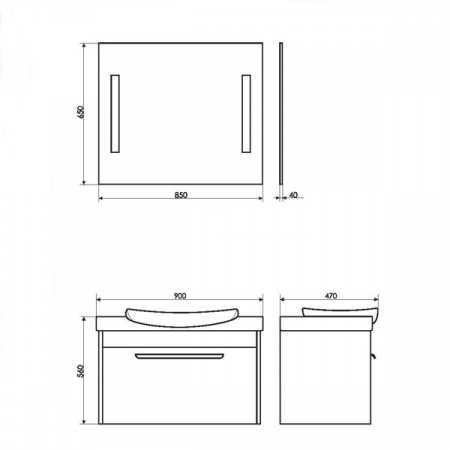 Зеркало Comforty Жасмин-85 светодиодная лента, сенсор 850*650 фото