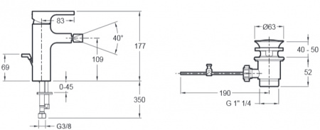 Смеситель для биде Jacob Delafon Strayt E98338-CP фото