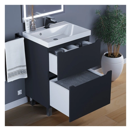 Тумба под раковину напольная Uperwood Tanos 60 291120331 черная матовая фото