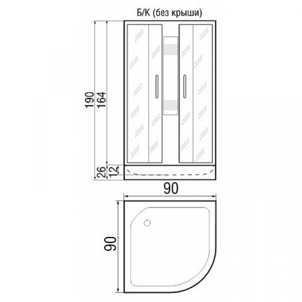 Душевая кабина River Rein Б/К 90/26 МТ фото