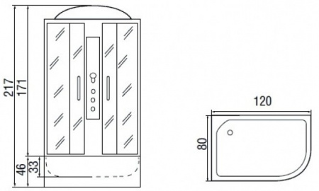 Душевая кабина River Temza 120/80/46 ТН L фото