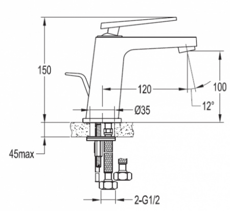 Смеситель для раковины Cezares Baden BADEN-LS-01 фото