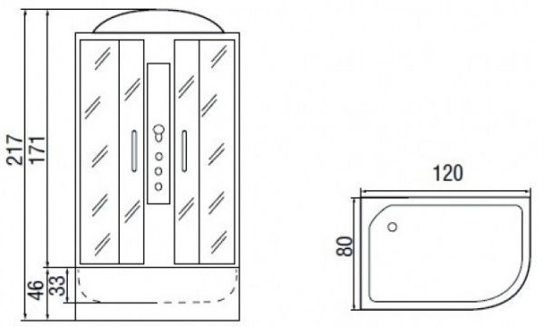 Душевая кабина River Temza 120/80/46 ТН R фото