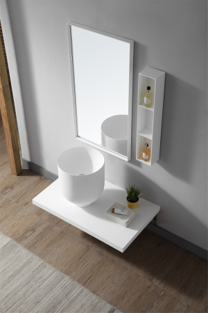 Накладная раковина Abber Stein AS2618 40x40 белая матовая фото