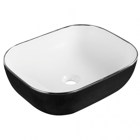 Накладная раковина CeramaLux NC D1302H134 черная/хром фото