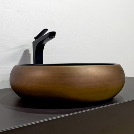 Накладная раковина Comforty 7865000-00012230 41x41 медь/черная фото