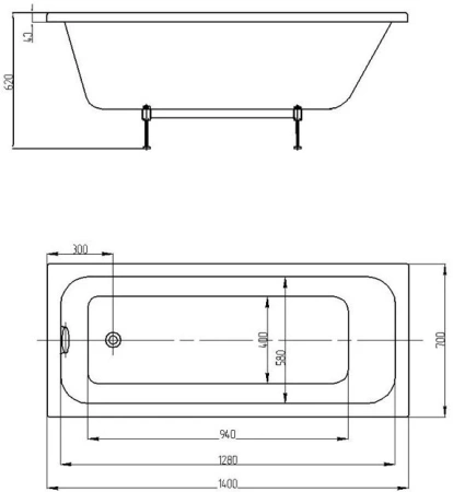 Акриловая ванна Aquatek Мия 140x70 фото