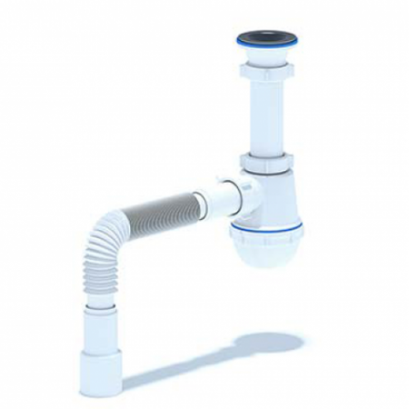 Сифон для раковины АНИ пласт C1015 Грот 1-1/4" х 40 с гибкой трубкой 40х40/50 фото