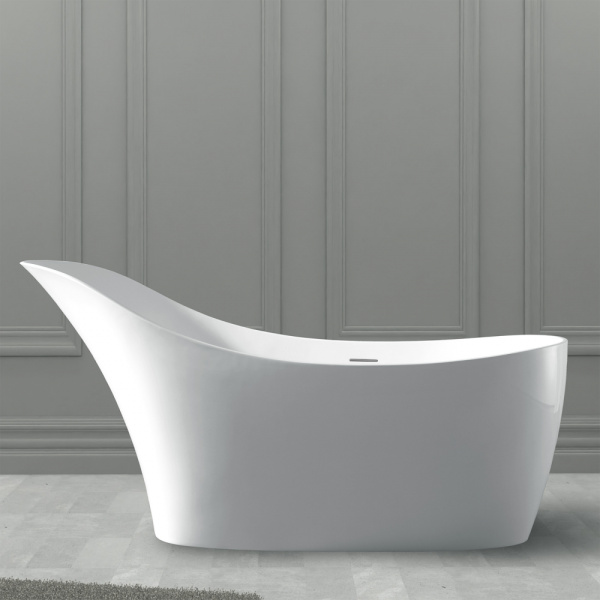 Ванна из искусственого камня Abber Stein AS9618 169x75 белая матовая фото