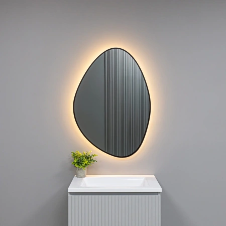 Зеркало с подсветкой AQUAme Lucas AQM9110B 60x85 черное фото