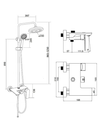 Душевая система Orange Berni M09-911cr Хром фото