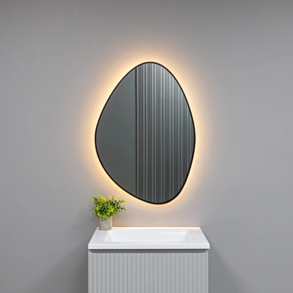 Зеркало с подсветкой AQUAme Lucas AQM9110B 60x85 черное фото