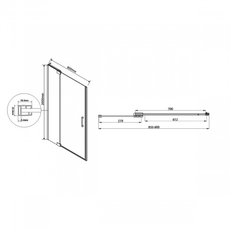 Душевая дверь Vincea Extra VDP-1E8090CL 80 см фото