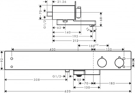 Смеситель для ванны с душем Hansgrohe ShowerTablet 13109000 хром фото
