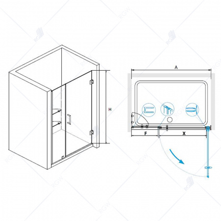 Душевая дверь RGW Hotel HO-02 01060209-11 90 см фото