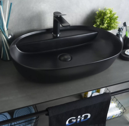 Накладная раковина GID Bm1346 61x41 черная матовая фото