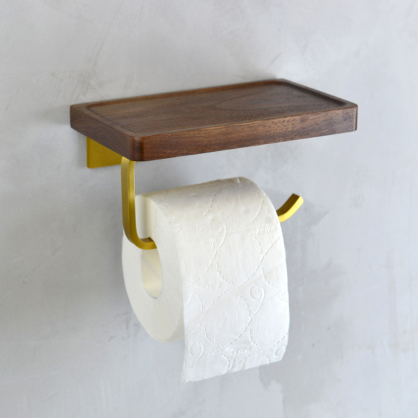 Держатель для туалетной бумаги с полочкой Bronze de Luxe Forest 10705G матовое золото фото