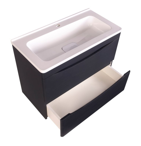 Тумба под раковину Style Line Бергамо мини 70 СС-00002321 черная матовая фото