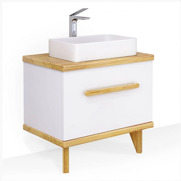 Тумба с раковиной Jorno Simply Sim.01.80/P/BuL-W фото