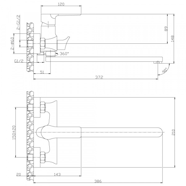Смеситель для ванны с душем Rossinka RS 35 RS35-32PC фото