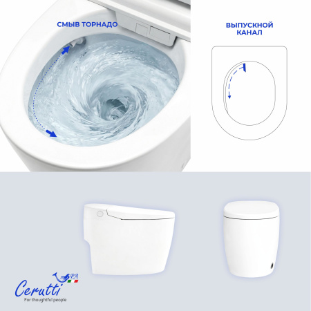 Умный электронный унитаз с функцией биде Cerutti SPA Clio Smart CT12153 фото