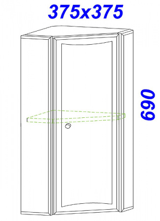 Подвесной шкаф угловой Aqwella Барселона Ba.04.36 L/R фото