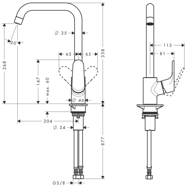 Смеситель для кухни Hansgrohe Focus E2 31820800 фото