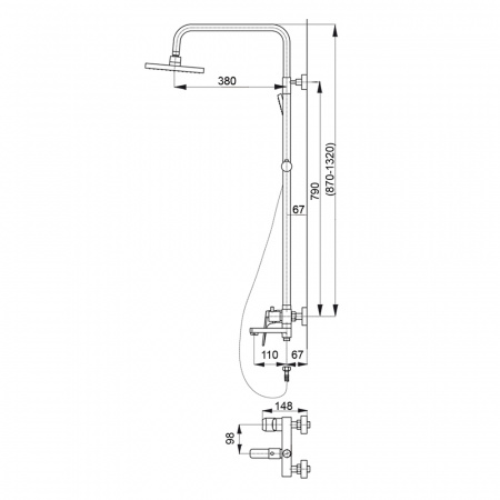 Душевая система (стойка) Raiber R0807 фото