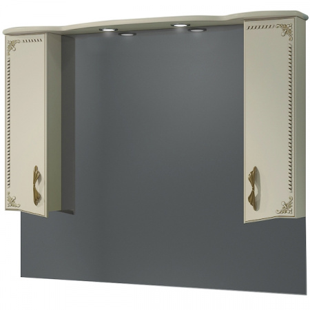 Зеркало-шкаф Kaksa Классик-Д 004240 120 см бежевый с золотом фото