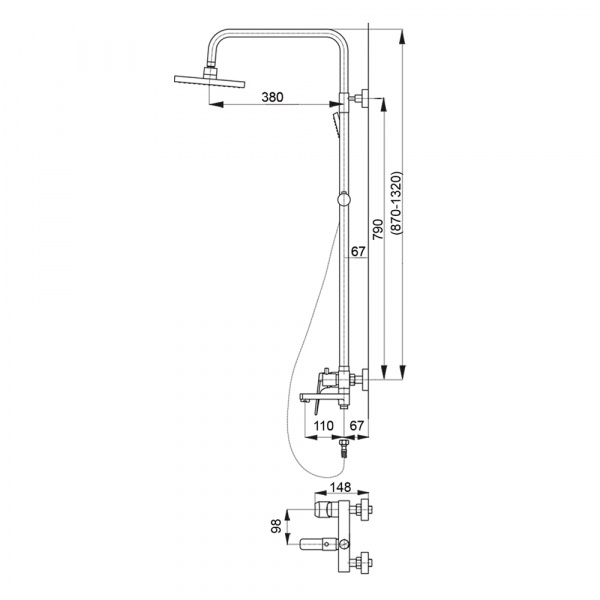 Душевая система (стойка) Raiber R0807 фото