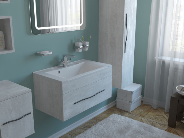 Тумба под раковину Kaksa Кристал 003948 80 см белый фото