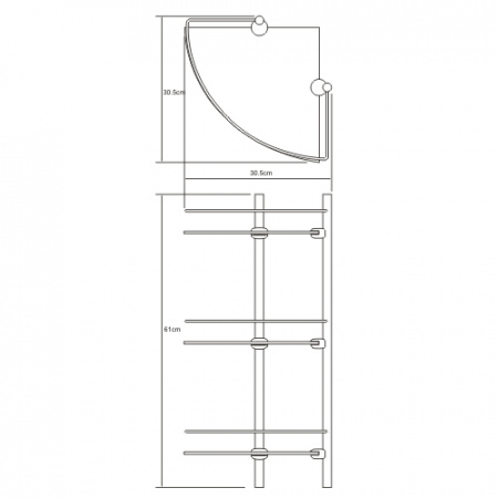 Тройная стеклянная полка WasserKRAFT K-3533 фото