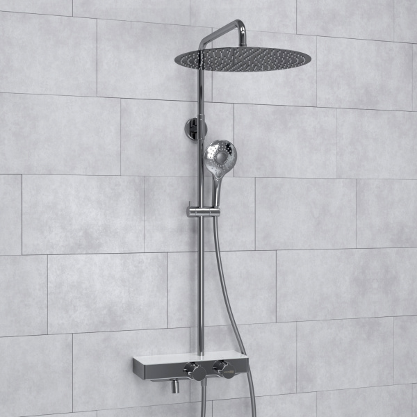 Душевая система (стойка) с термостатом WasserKRAFT Thermo A113.117.101.CH хромоникель фото