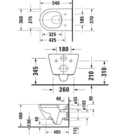 Подвесной унитаз безободковый Duravit D-Neo 45770900A1 (2577090000+0021690000) фото