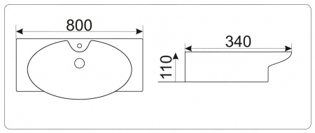 Подвесная раковина CeramaLux N STR 4282B 80х34 фото