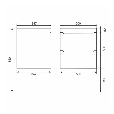 Тумба под раковину Uperwood Tanos 50 2930205148 черная матовая фото