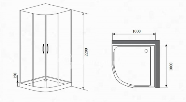Душевая кабина Timo Impi H517 100x100x220 фото