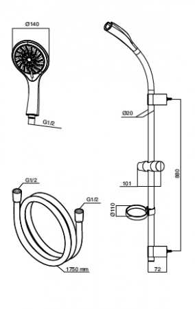 Душевой гарнитур Am.Pm Awe Supreme F0115000 фото