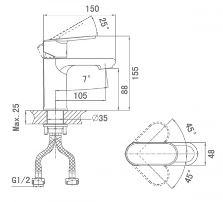 Смеситель для раковины D&K Speyer Rhein DA1312101 фото