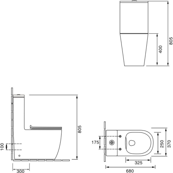 Унитаз напольный безободковый с функцией биде SantiLine SL-5011SM-BD фото