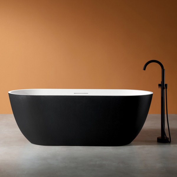 Ванна из искусственого камня Abber Frankfurt AM9941BW 170x75 черная фото