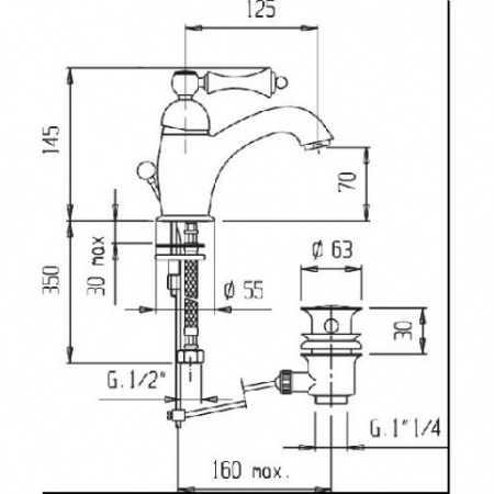 Смеситель для раковины Cezares Margot MARGOT-LSM1-02-M бронза фото