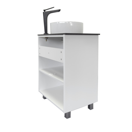 Тумба с раковиной Comforty Двина 60НД 00-00019598 белая матовая фото