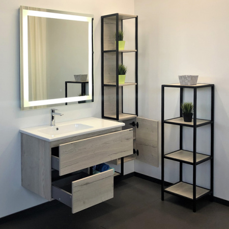 Стеллаж напольный Comforty Мальме 40 дуб дымчатый фото