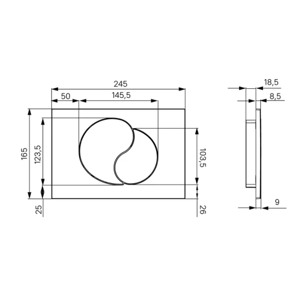 Клавиша смыва Iddis Unifix UNI02MBi77 черная матовая фото