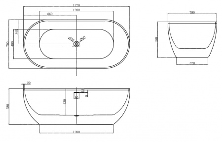 Ванна акриловая Abber AB9241 170x80 фото
