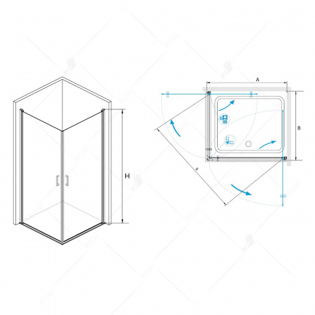 Душевой уголок RGW Leipzig LE-30 06123008-11 80x80 фото