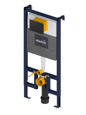 Инсталляция для подвесного унитаза AQUAme AQM4001MB с кнопкой, черная матовая фото