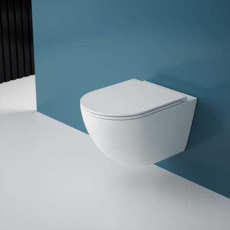 Подвесной унитаз безободковый Esbano FORTEX-53T с сиденьем фото